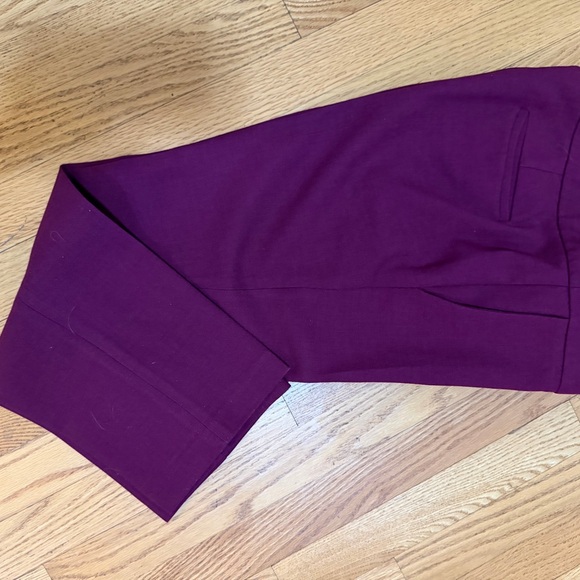 J. Crew Campbell Women's Burgundy Maroon Berry Crop Pants Tailored Wool Blend - Picture 13 of 14